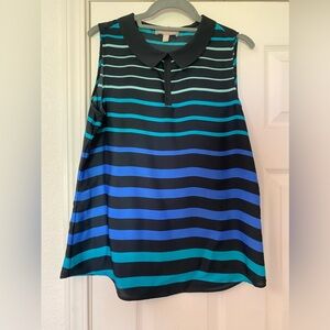 Banana Republic Navy Blue Stripe Womens Blouse